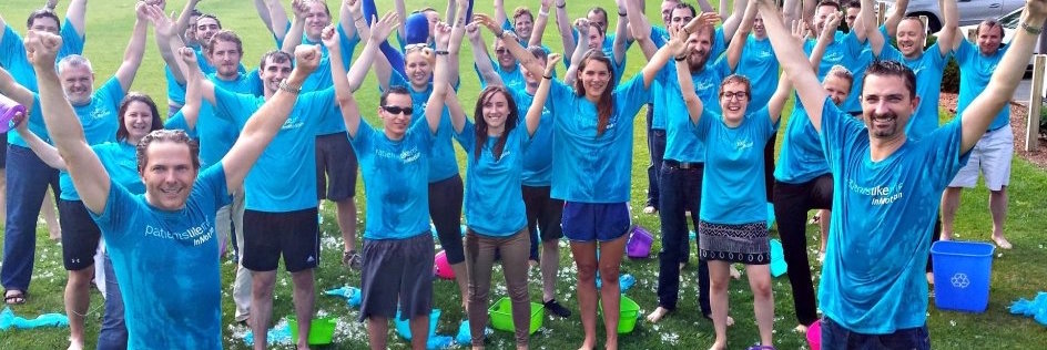 photo of a group of employees participating in the ice bucket challenge